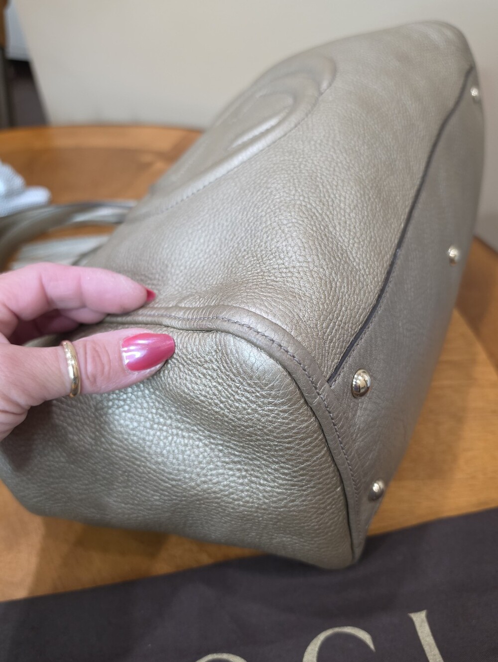 Gucci Soho Hobo Pewter With Matching Zip Around Wallet - Picture 15 of 16
